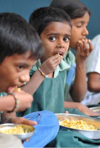 Feeding Children at Anganwadi